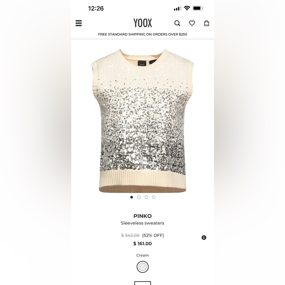 Pinko Women's Cream Tank Top Size：XS